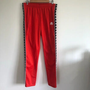 Kappa Sz  L Orange Snap Track Pants